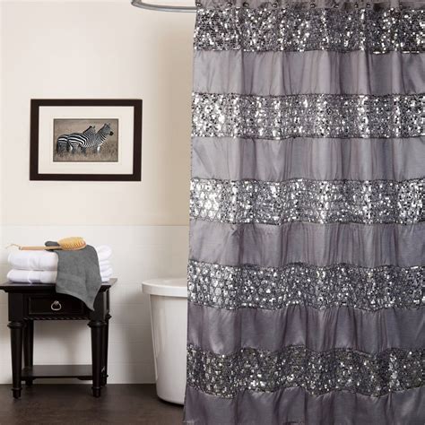 silver shower curtains for bathroom